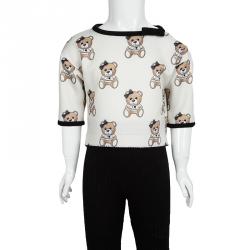 Monnalisa Cream Knit Teddy Bear Print Top 4 Yrs 