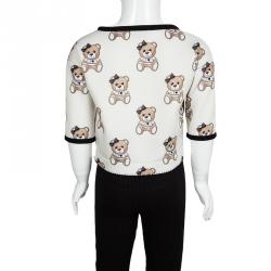 Monnalisa Cream Knit Teddy Bear Print Top 4 Yrs 