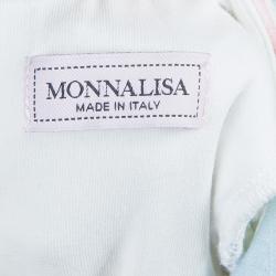 Monnalisa Blue Floral Print Short Sleeve Dress 5 years