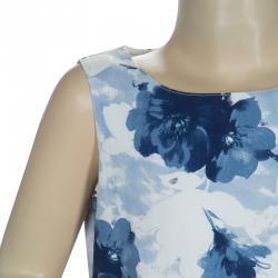 Pre Owned Monnalisa Blue Floral Printed Sleeveless Tiered Dress 8 Yrs