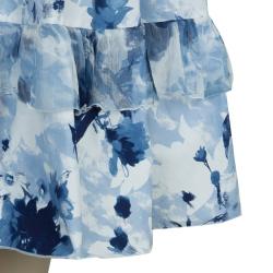 Pre Owned Monnalisa Blue Floral Printed Sleeveless Tiered Dress 8 Yrs