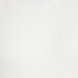 Pre Owned Monnalisa Cream Knit Floral Tulle Bottom Long Sleeve Dress 12 Yrs