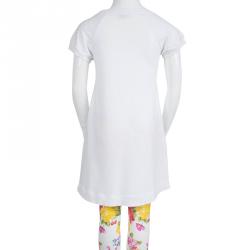 Monnalisa Floral Printed Knit Tunic And Leggings Set 8 Years 