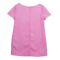 Moschino Kids Pink Necklace Print Short Sleeve Dress 4 Yrs