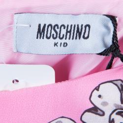 Moschino Kids Pink Necklace Print Short Sleeve Dress 4 Yrs
