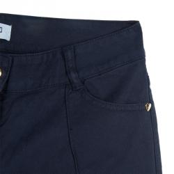 Pre Owned Moschino Teen Navy Pintuck Detail Pants 11 Yrs