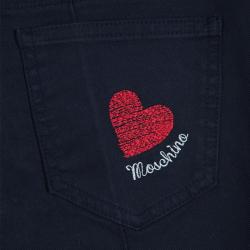 Pre Owned Moschino Teen Navy Pintuck Detail Pants 11 Yrs