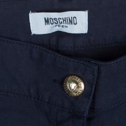 Pre Owned Moschino Teen Navy Pintuck Detail Pants 11 Yrs