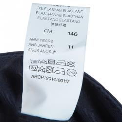Pre Owned Moschino Teen Navy Pintuck Detail Pants 11 Yrs