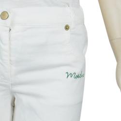 Pre Owned Moschino Bambino White Heart Applique Denim Jeans 6 Yrs