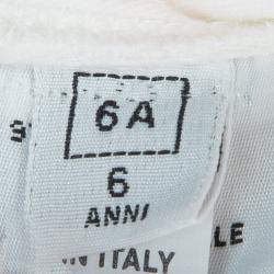 Pre Owned Moschino Bambino White Heart Applique Denim Jeans 6 Yrs