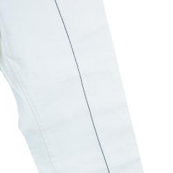 Pre Owned Moschino Junior White Contrast Topstitch Detail Denim Jeans 6/7 Yrs