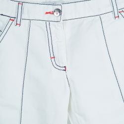 Pre Owned Moschino Junior White Contrast Topstitch Detail Denim Jeans 6/7 Yrs