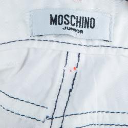 Pre Owned Moschino Junior White Contrast Topstitch Detail Denim Jeans 6/7 Yrs