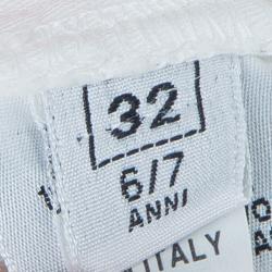 Pre Owned Moschino Junior White Contrast Topstitch Detail Denim Jeans 6/7 Yrs