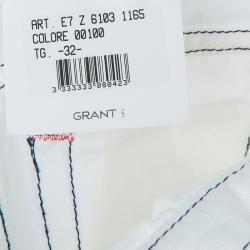 Pre Owned Moschino Junior White Contrast Topstitch Detail Denim Jeans 6/7 Yrs