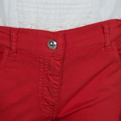 Pre Owned Moschino Kids Red Cotton Trousers 6 Yrs