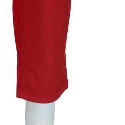 Pre Owned Moschino Kids Red Cotton Trousers 6 Yrs