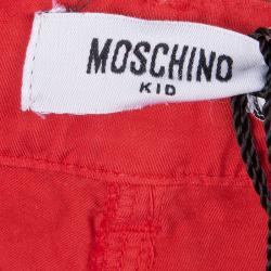 Pre Owned Moschino Kids Red Cotton Trousers 6 Yrs