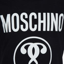 Pre Owned Moschino Kid Black Printed Crew Neck T-Shirt 8 Yrs