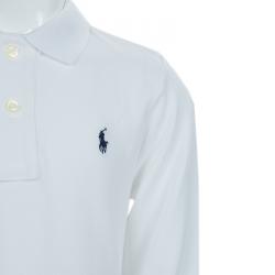 Pre Owned Polo By Ralph Lauren White Long Sleeve Polo T-Shirt 5 Yrs
