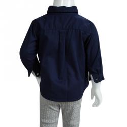 مملوكة مسبقًا Ralph Lauren Navy Blue Cotton Long Sleeve Button Down Shirt 6 Months
