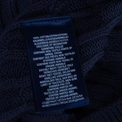 Pre Owned Ralph Lauren Navy Blue Cable Knit Henley Sweater 12-14 Yrs