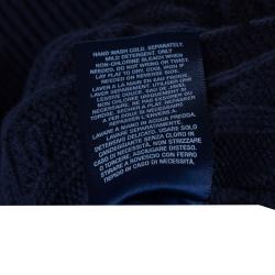 Pre Owned Ralph Lauren Navy Blue Cable Knit Henley Sweater 12-14 Yrs