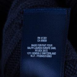 Pre Owned Ralph Lauren Navy Blue Cable Knit Henley Sweater 12-14 Yrs