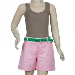Pre Owned Ralph Lauren Pink Belted Cotton Shorts 10 Yrs