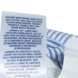 Pre Owned Ralph Lauren Blue and White Striped Seersucker Sleeveless Tiered Dress 16 Yrs