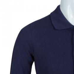 Pre Owned فستان بولو رالف لورين أزرق كحلي بأكمام طويلة وكشكشة بالأسفل 6 سنوات