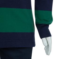 Pre Owned تي شيرت رالف لورين بولو أزرق وأخضر مخطط 6 سنوات