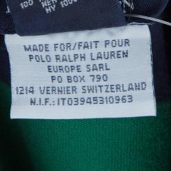 Pre Owned تي شيرت رالف لورين بولو أزرق وأخضر مخطط 6 سنوات