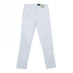 Pre Owned بنطلون جينز سكيني رالف لورين باوري دينيم أبيض 12 سنة