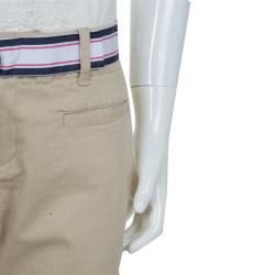 Pre Owned Ralph Lauren Khaki Belted Cotton Trousers 10 Yrs