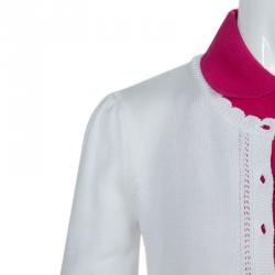 مملوكة مسبقًا كارديغان قصير رالف لورين أبيض بحواف مكشكشة 6 سنوات