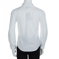 Pre Owned Ralph Lauren White Peter Pan Collar Long Sleeve Buttondown Cotton Shirt 6 Yrs