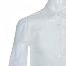 Pre Owned Ralph Lauren White Peter Pan Collar Long Sleeve Buttondown Cotton Shirt 6 Yrs