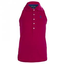 Pre Owned Ralph Lauren Pink Sleeveless Polo T-Shirt 7 Yrs