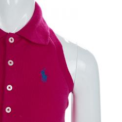 Pre Owned Ralph Lauren Pink Sleeveless Polo T-Shirt 7 Yrs