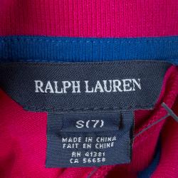 Pre Owned Ralph Lauren Pink Sleeveless Polo T-Shirt 7 Yrs