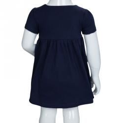 Pre Owned Ralph Lauren Navy Blue Knit Dress And Bloomer Set 6 Months
