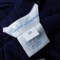 Pre Owned Ralph Lauren Navy Blue Knit Dress And Bloomer Set 6 Months