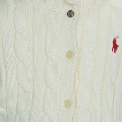 Pre Owned Ralph Lauren Off-White Cable Knit Cardigan 9 Months