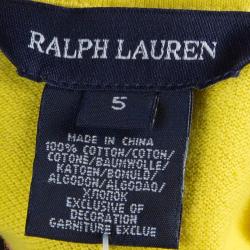 مملوكة مسبقًا فستان بولو رالف لورين أصفر 5 سنوات