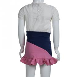 Ralph Lauren Diagonal Colorblock Jersey Ruffle Bottom Skirt 5 Yrs