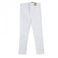 Pre Owned Ralph Lauren Off White Denim Bowery Skinny Jeans 10 Yrs