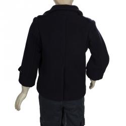 Pre Owned معطف رالف لورين صوف أزرق كحلي بصفي أزرار سنتين