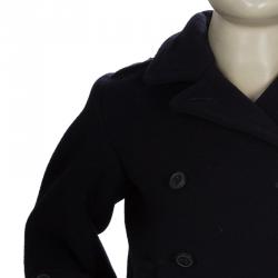 Pre Owned معطف رالف لورين صوف أزرق كحلي بصفي أزرار سنتين